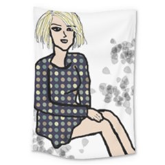 Girl Sitting Large Tapestry by snowwhitegirl