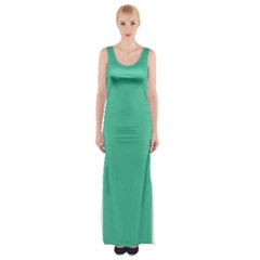 Seafoamy Green Maxi Thigh Split Dress