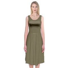 Rainy Brown Midi Sleeveless Dress by snowwhitegirl