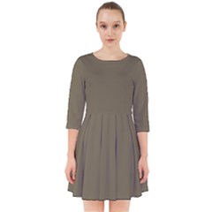 Rainy Brown Smock Dress