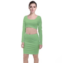 Pistachio Taste Long Sleeve Crop Top & Bodycon Skirt Set by snowwhitegirl