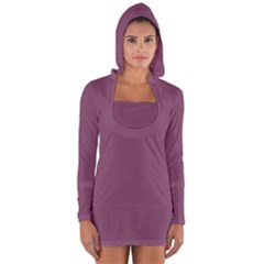 Medium Grape Long Sleeve Hooded T-shirt