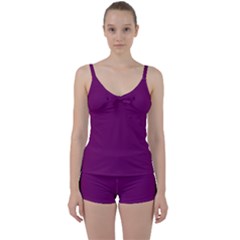 Magenta Ish Purple Tie Front Two Piece Tankini by snowwhitegirl