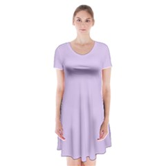 Baby Lilac Short Sleeve V-neck Flare Dress by snowwhitegirl