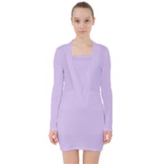 Baby Lilac V-neck Bodycon Long Sleeve Dress by snowwhitegirl