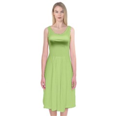 Grassy Green Midi Sleeveless Dress