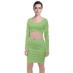 Minty Long Sleeve Crop Top & Bodycon Skirt Set by snowwhitegirl