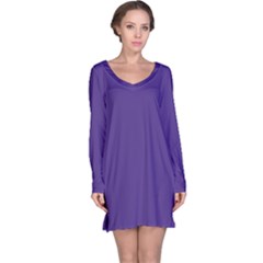 Dark Grape Purple Long Sleeve Nightdress by snowwhitegirl