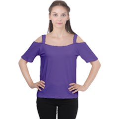 Dark Grape Purple Cutout Shoulder Tee