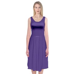 Dark Grape Purple Midi Sleeveless Dress