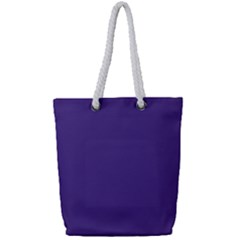 Dark Grape Purple Full Print Rope Handle Tote (small)