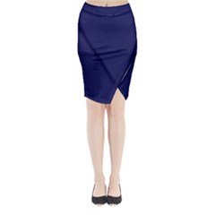 Dark Navy Midi Wrap Pencil Skirt by snowwhitegirl