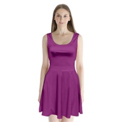 Grape Juice Split Back Mini Dress 