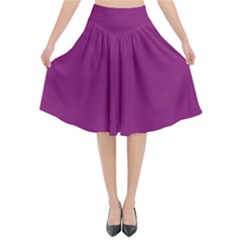 Grape Juice Flared Midi Skirt