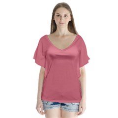 Rosey V-neck Flutter Sleeve Top by snowwhitegirl