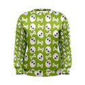 Skull Bone Mask Face White Green Women s Sweatshirt View1