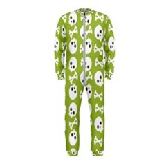 Skull Bone Mask Face White Green Onepiece Jumpsuit (kids)