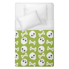 Skull Bone Mask Face White Green Duvet Cover (single Size) by Alisyart