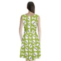 Skull Bone Mask Face White Green Sleeveless Waist Tie Chiffon Dress View2