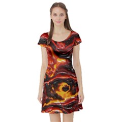 Lava Active Volcano Nature Short Sleeve Skater Dress by Alisyart