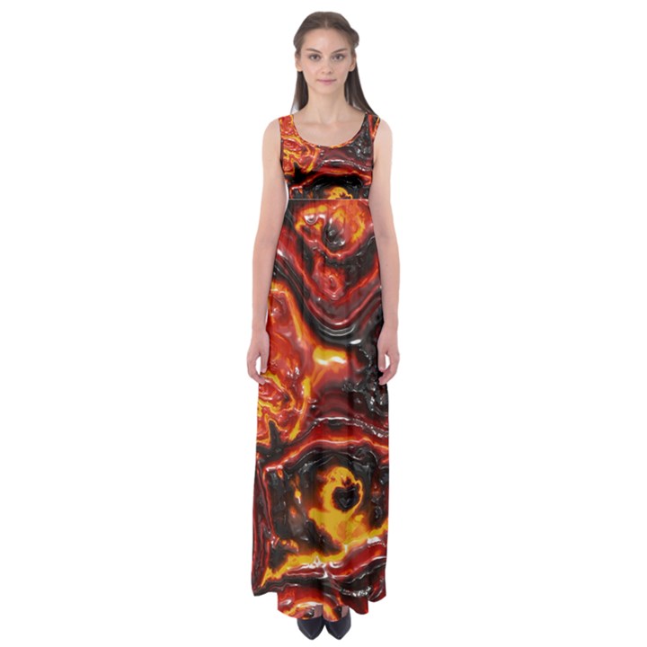 Lava Active Volcano Nature Empire Waist Maxi Dress