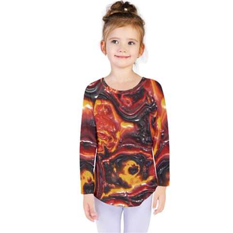 Lava Active Volcano Nature Kids  Long Sleeve Tee by Alisyart