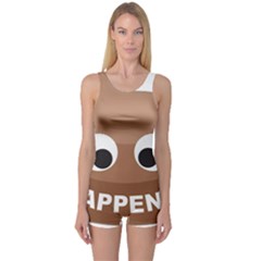 Poo Happens One Piece Boyleg Swimsuit by Vitalitee