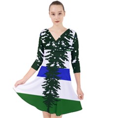 Flag Of Cascadia Quarter Sleeve Front Wrap Dress	 by abbeyz71