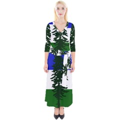 Flag Of Cascadia Quarter Sleeve Wrap Maxi Dress by abbeyz71