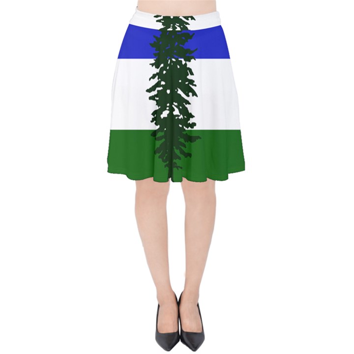 Flag of Cascadia Velvet High Waist Skirt