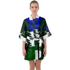 Flag Of Cascadia Quarter Sleeve Kimono Robe by abbeyz71