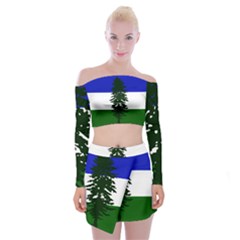 Flag Of Cascadia Off Shoulder Top With Mini Skirt Set by abbeyz71
