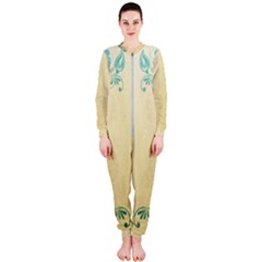 Art Nouveau Green Onepiece Jumpsuit (ladies)  by NouveauDesign