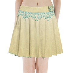 Art Nouveau Green Pleated Mini Skirt by NouveauDesign