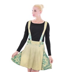 Art Nouveau Green Suspender Skater Skirt by NouveauDesign