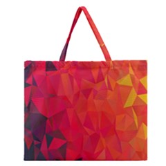 Triangle Geometric Mosaic Pattern Zipper Large Tote Bag by Nexatart