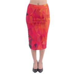 Triangle Geometric Mosaic Pattern Midi Pencil Skirt