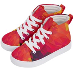 Triangle Geometric Mosaic Pattern Kid s Hi-top Skate Sneakers by Nexatart