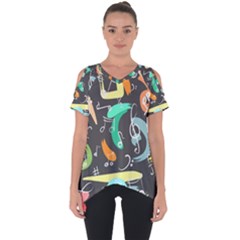 Repetition Seamless Child Sketch Cut Out Side Drop Tee by Nexatart