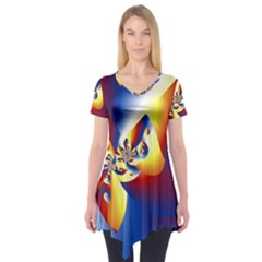 Mandelbrot Math Fractal Pattern Short Sleeve Tunic  by Nexatart