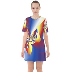 Mandelbrot Math Fractal Pattern Sixties Short Sleeve Mini Dress by Nexatart