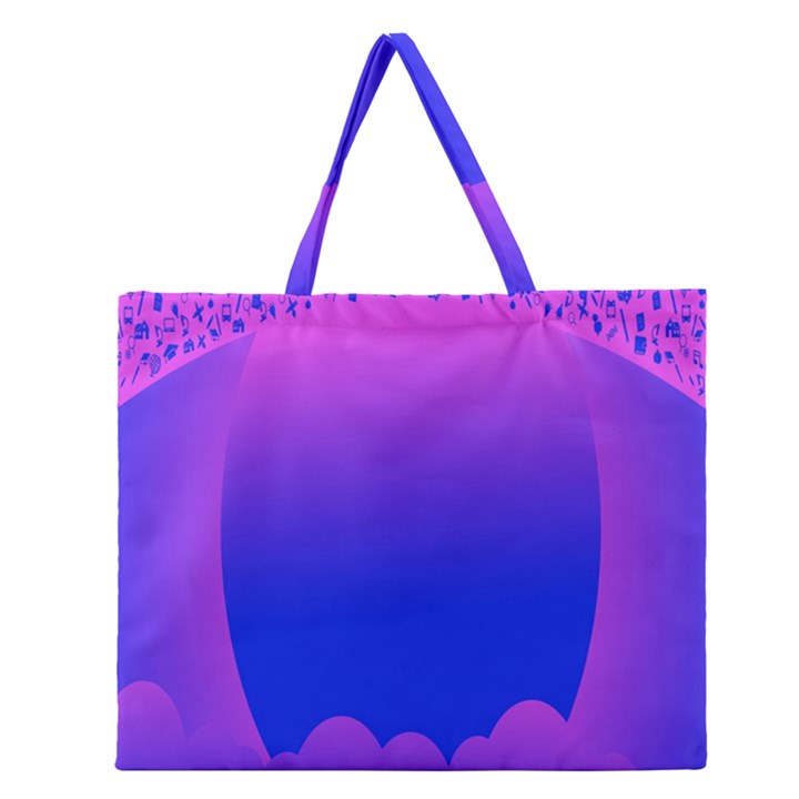 Abstract Bright Color Zipper Large Tote Bag