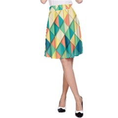 Background Geometric Triangle A-line Skirt by Nexatart
