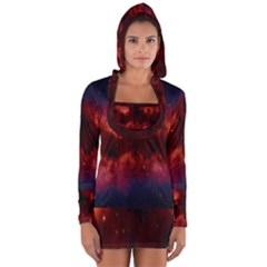 Astronomy Space Galaxy Fog Long Sleeve Hooded T-shirt