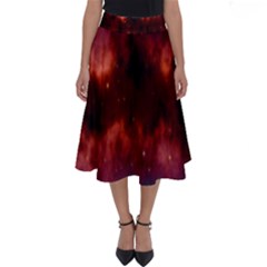 Astronomy Space Galaxy Fog Perfect Length Midi Skirt