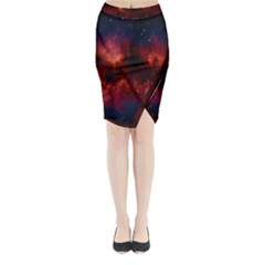 Astronomy Space Galaxy Fog Midi Wrap Pencil Skirt by Nexatart