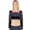 Abstract Background Texture Pattern Long Sleeve Crop Top View1