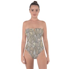 Tile Steinplatte Texture Tie Back One Piece Swimsuit