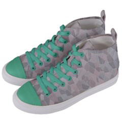 Pattern Mosaic Form Geometric Women s Mid-top Canvas Sneakers