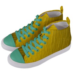 Golden Texture Rough Canvas Golden Women s Mid-top Canvas Sneakers